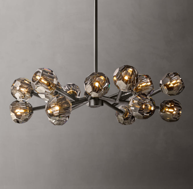 Nocturne Smoke Crystal Halo Chandelier