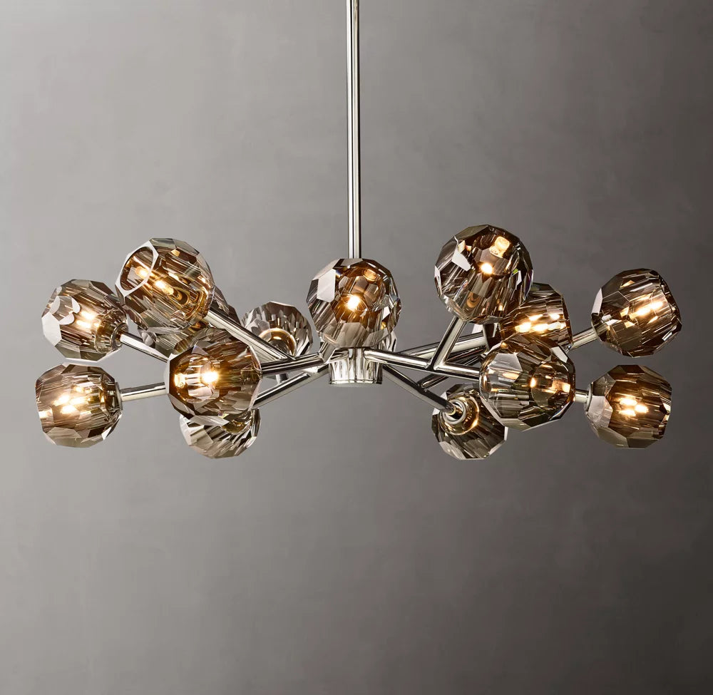 Nocturne Smoke Crystal Halo Chandelier