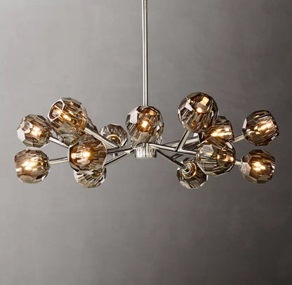 Nocturne Smoke Crystal Halo Chandelier