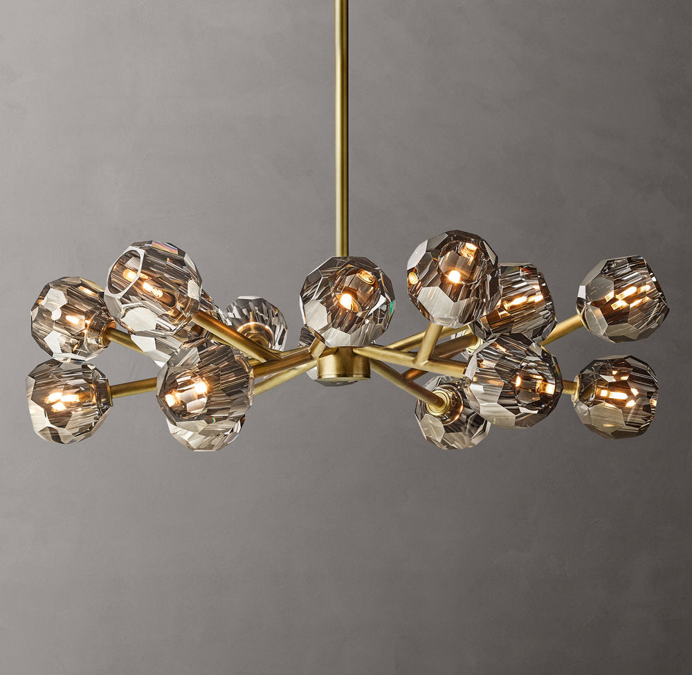 Nocturne Smoke Crystal Halo Chandelier