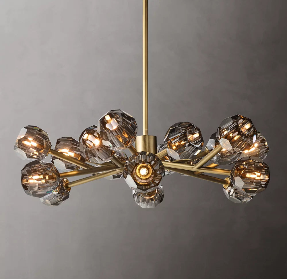 Nocturne Smoke Crystal Halo Chandelier