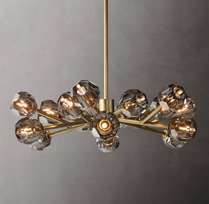 Nocturne Smoke Crystal Halo Chandelier