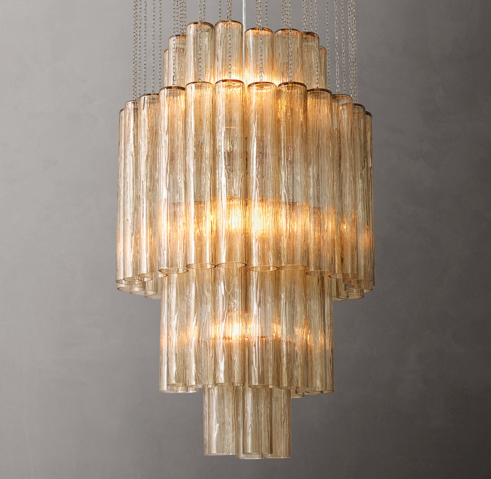 Ombre Glass Cylinder Chandelier