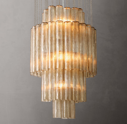 Ombre Glass Cylinder Chandelier