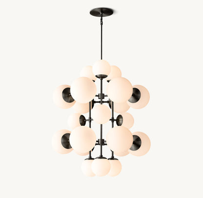 Opal Globe Vertical Cascade Chandelier