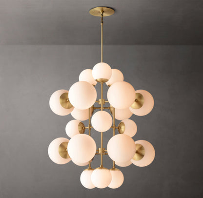 Opal Globe Vertical Cascade Chandelier