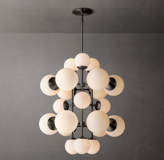 Opal Globe Vertical Cascade Chandelier