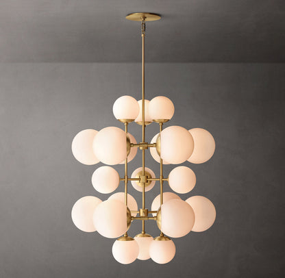 Opal Globe Vertical Cascade Chandelier