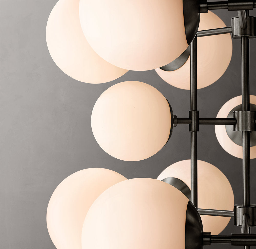 Opal Globe Vertical Cascade Chandelier