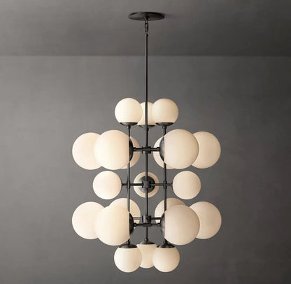 Opal Globe Vertical Cascade Chandelier