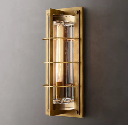Optical Glass Bronze Outdoor Sconce