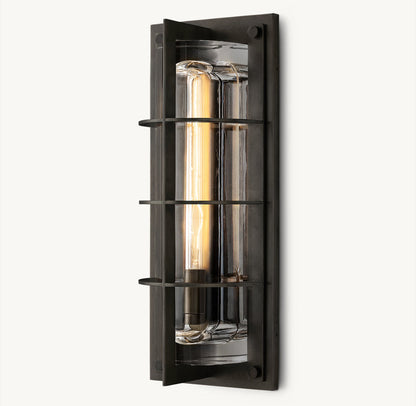 Optical Glass Bronze Outdoor Sconce