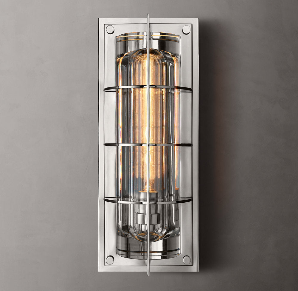 Optical Glass Bronze Outdoor Sconce