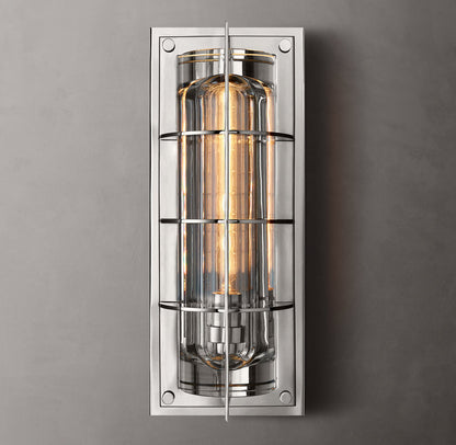 Optical Glass Bronze Outdoor Sconce