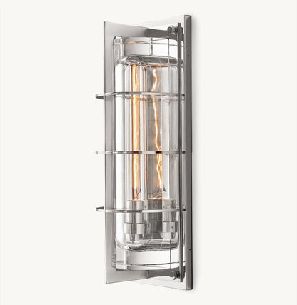 Optical Glass Bronze Outdoor Sconce