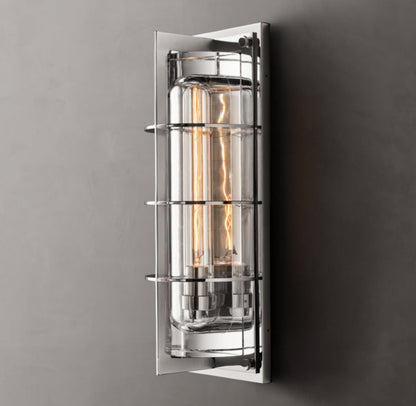 Optical Glass Bronze Outdoor Sconce