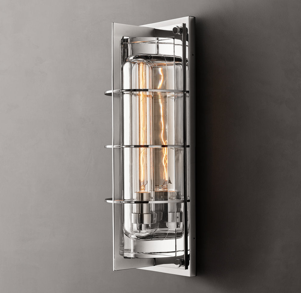 Optical Glass Bronze Outdoor Sconce