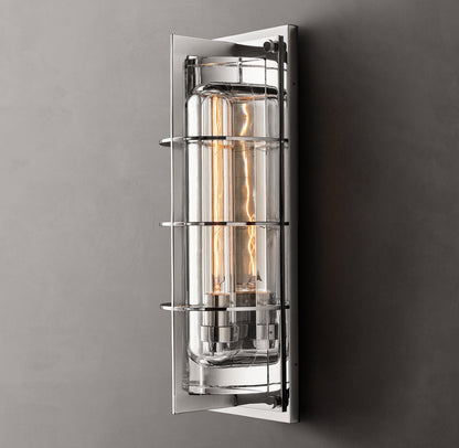 Optical Glass Bronze Outdoor Sconce