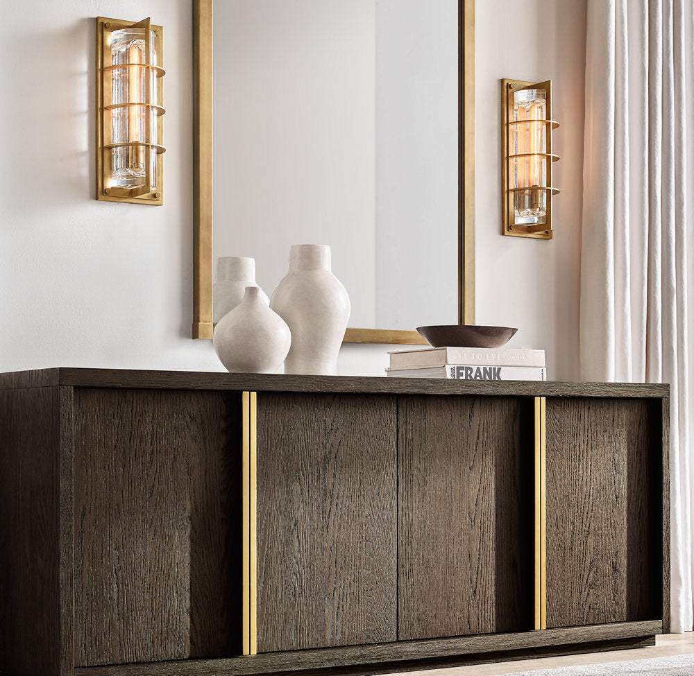 Optical Glass Bronze Outdoor Sconce