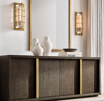 Optical Glass Bronze Outdoor Sconce