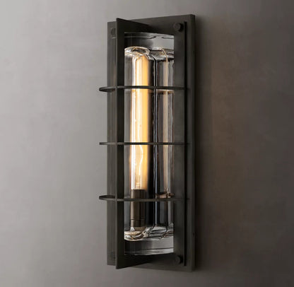 Optical Glass Bronze Outdoor Sconce
