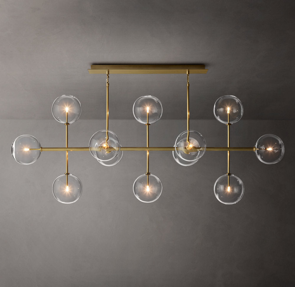 Orbital Borosilicate Globe Chandelier