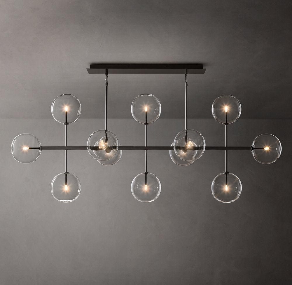 Orbital Borosilicate Globe Chandelier