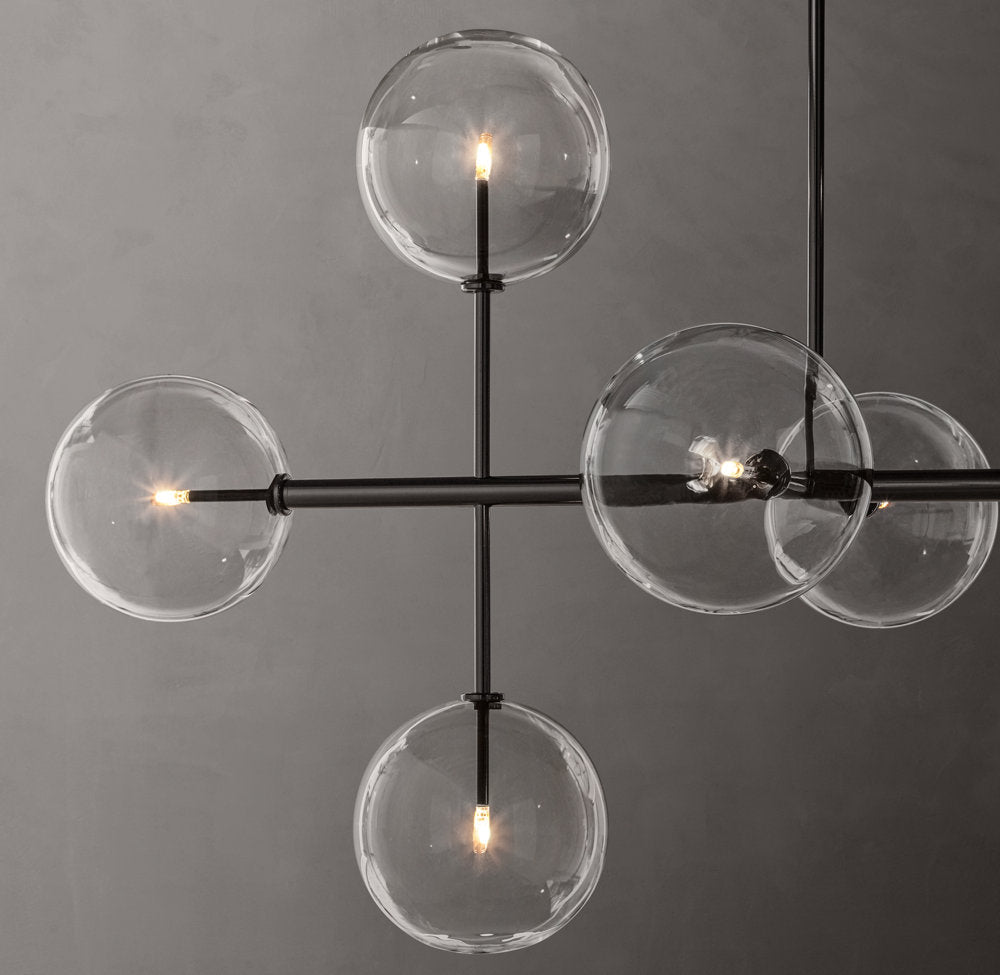 Orbital Borosilicate Globe Chandelier