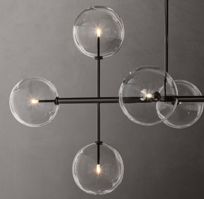 Orbital Borosilicate Globe Chandelier