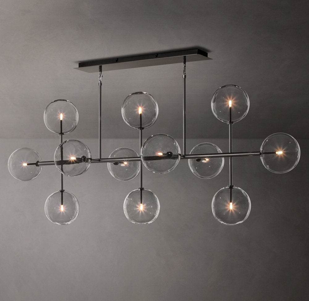 Orbital Borosilicate Globe Chandelier