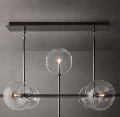 Orbital Borosilicate Globe Chandelier