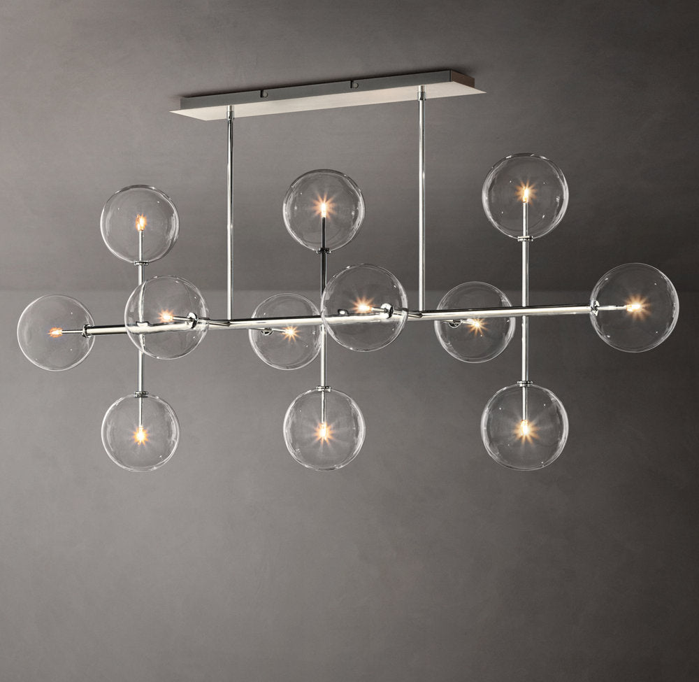 Orbital Borosilicate Globe Chandelier
