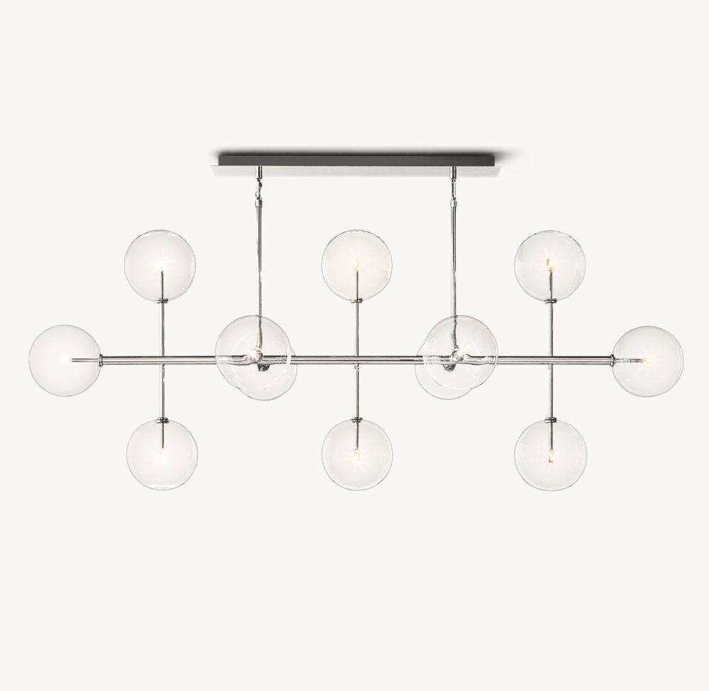 Orbital Borosilicate Globe Chandelier