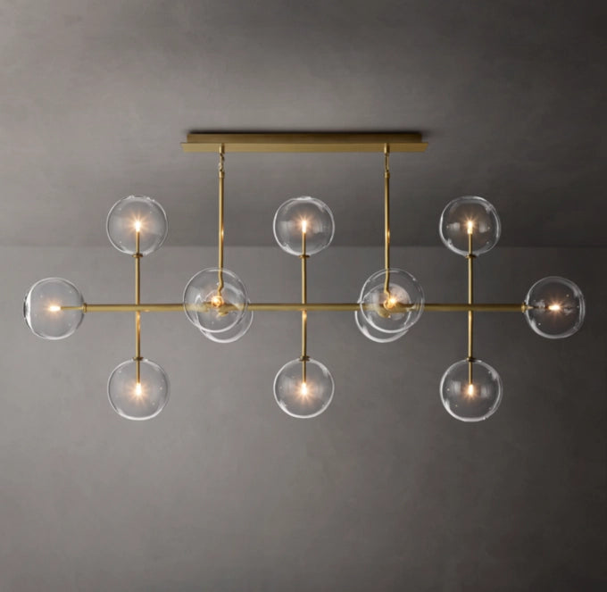 Orbital Borosilicate Globe Chandelier