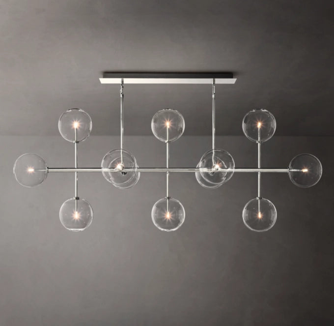 Orbital Borosilicate Globe Chandelier