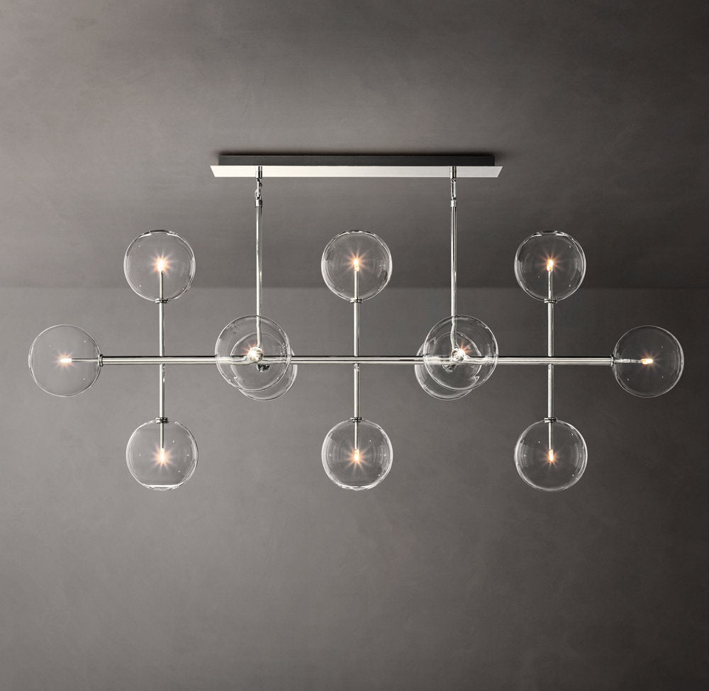 Orbital Borosilicate Globe Chandelier
