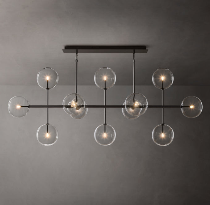 Orbital Borosilicate Globe Chandelier