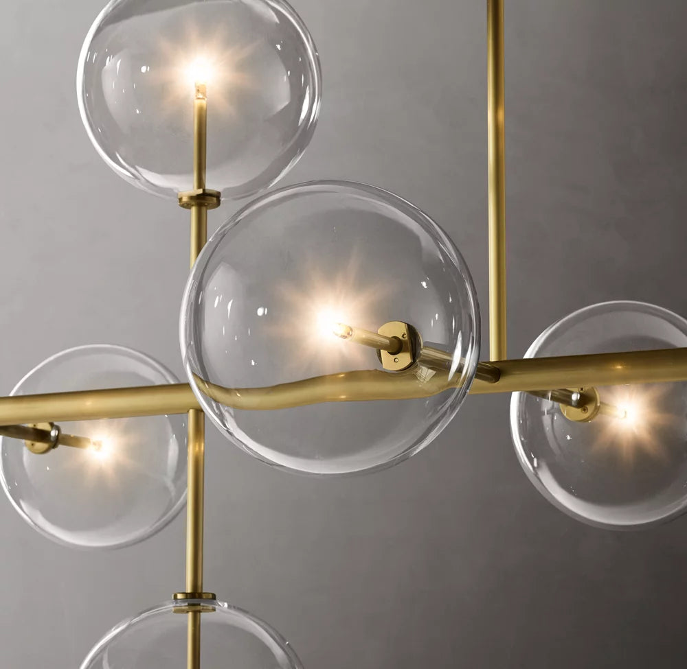 Orbital Borosilicate Globe Chandelier