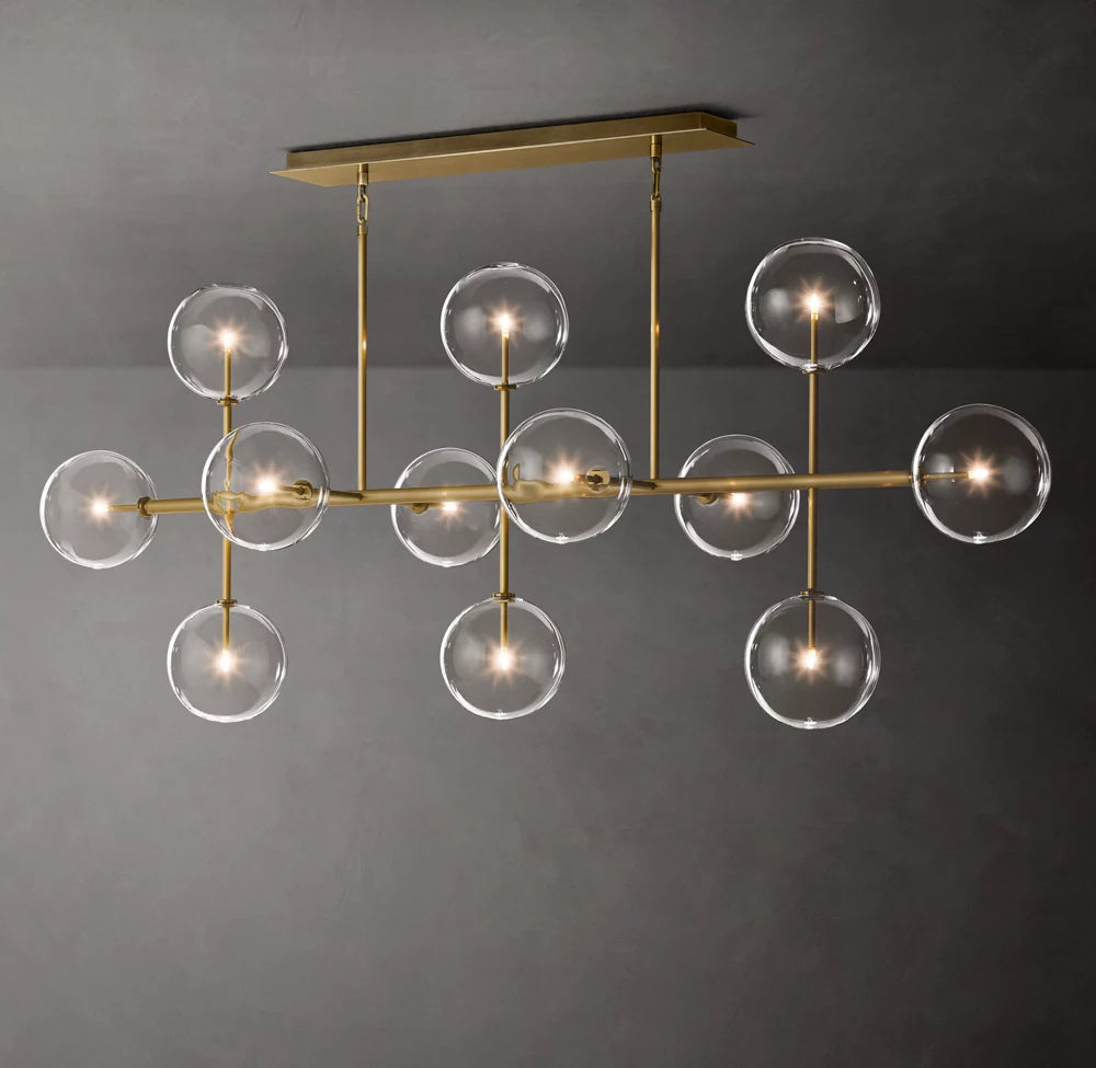 Orbital Borosilicate Globe Chandelier