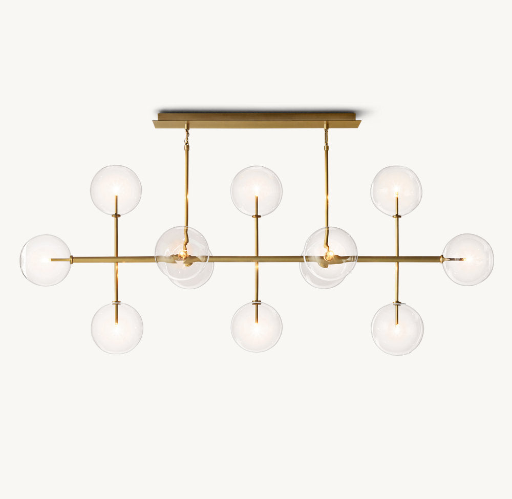 Orbital Borosilicate Globe Chandelier
