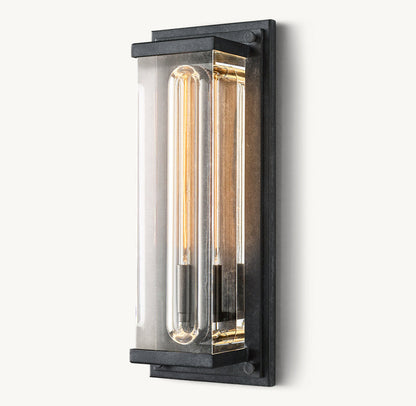 Rectangular Optical Glass Outdoor Sconce