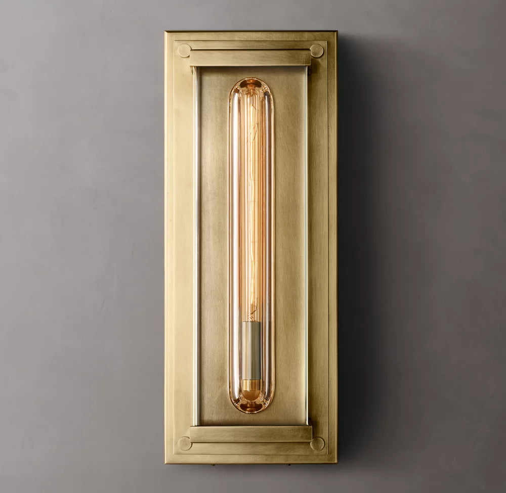 Rectangular Optical Glass Outdoor Sconce