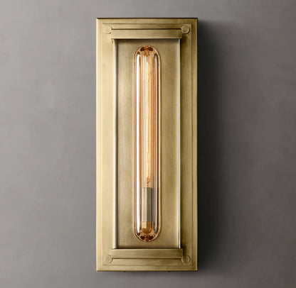 Rectangular Optical Glass Outdoor Sconce