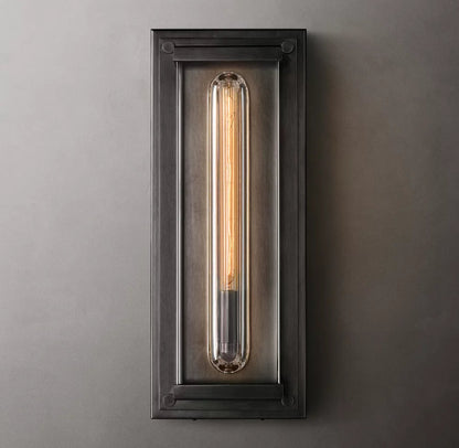 Rectangular Optical Glass Outdoor Sconce