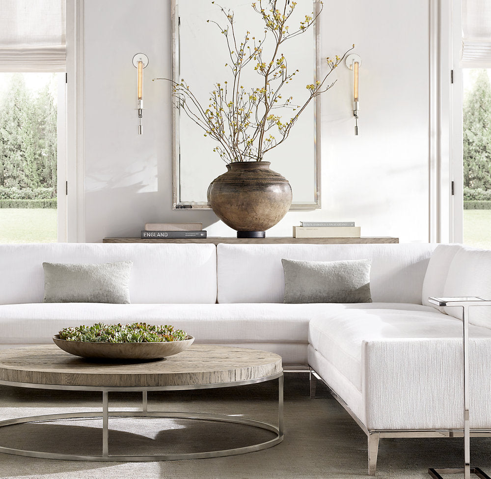 Ribbed Glass Brass Column Sconce