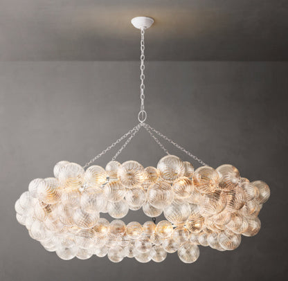 Rippled Glass Orb Ring Chandelier