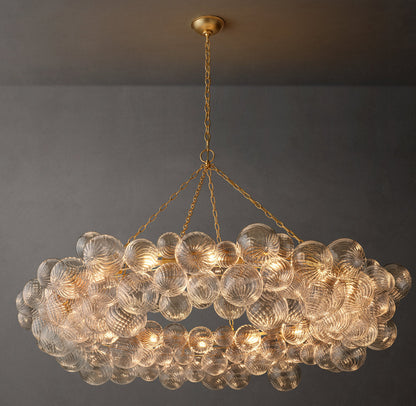 Rippled Glass Orb Ring Chandelier