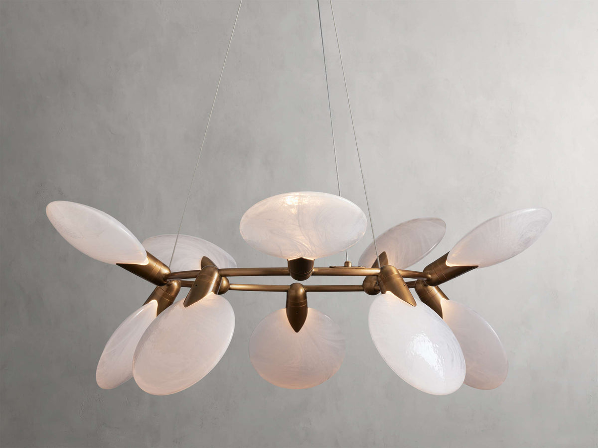 Rippled Glass Petal LED Chandelier