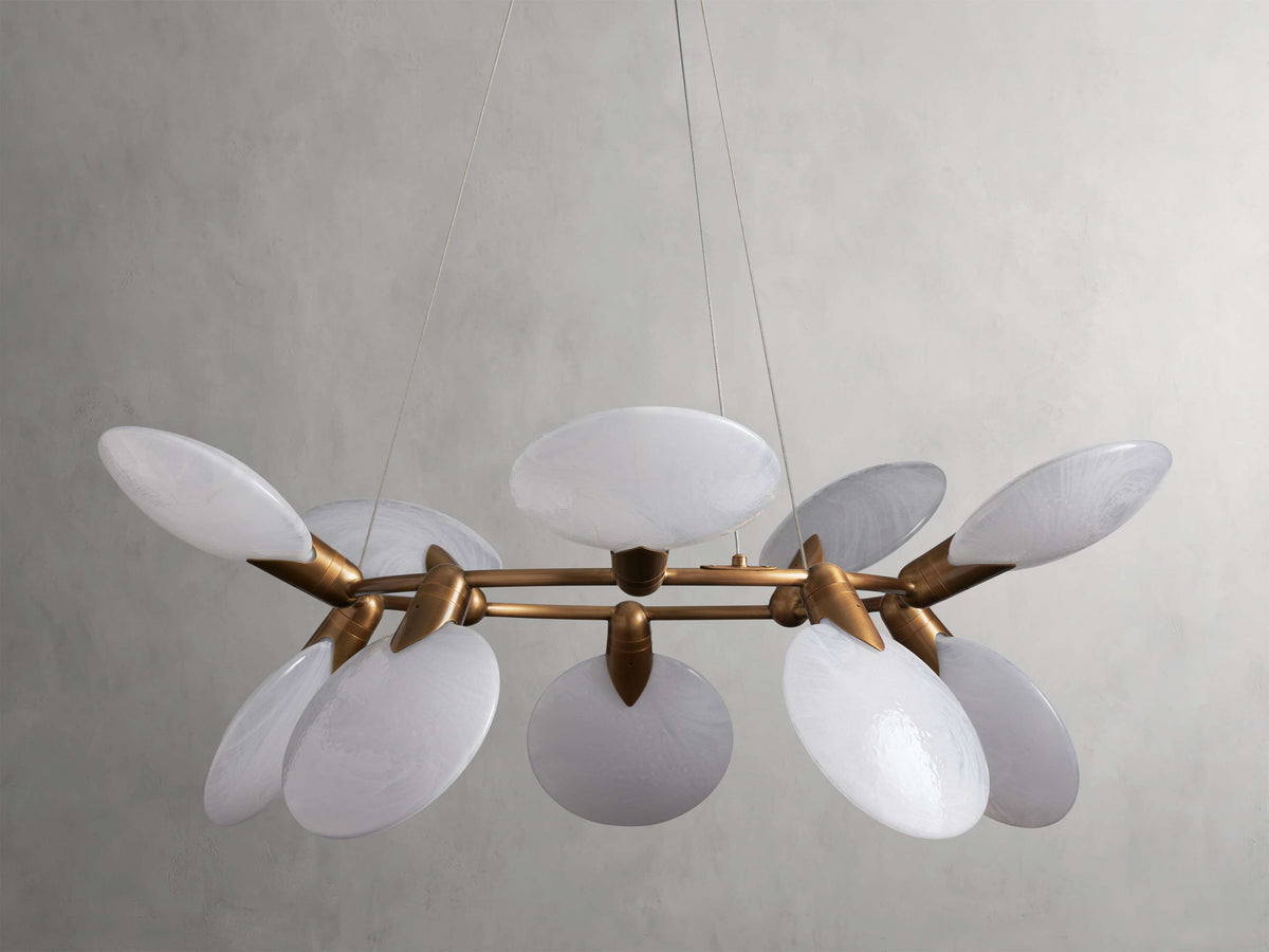 Rippled Glass Petal LED Chandelier