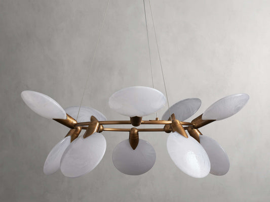 Rippled Glass Petal LED Chandelier